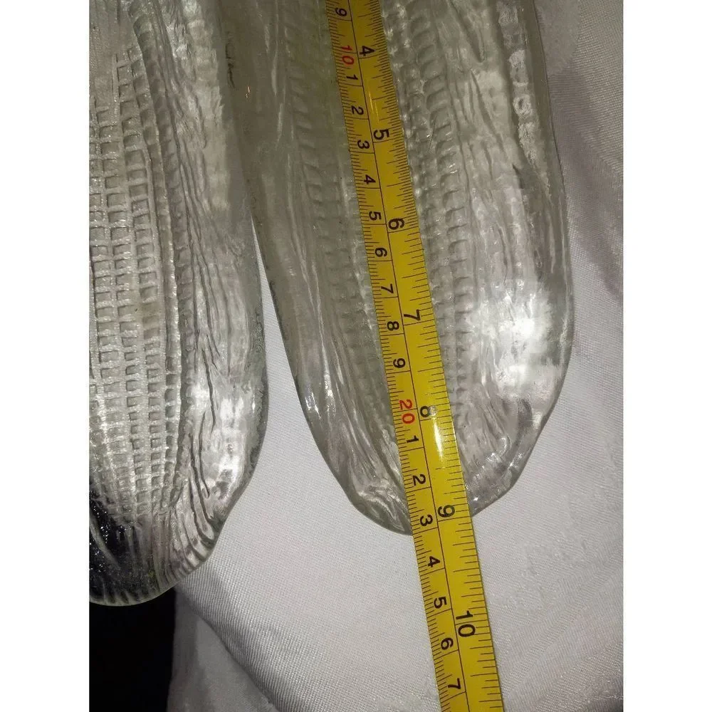 Vintage Crate & Barrel glass cob pattern corn holders set of three
